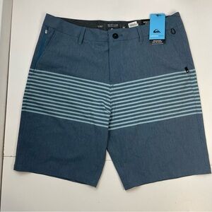 NEW Quiksilver Echo Men Stripe Amphibian Short Slim Fit W36 L20 Swimming Trunk